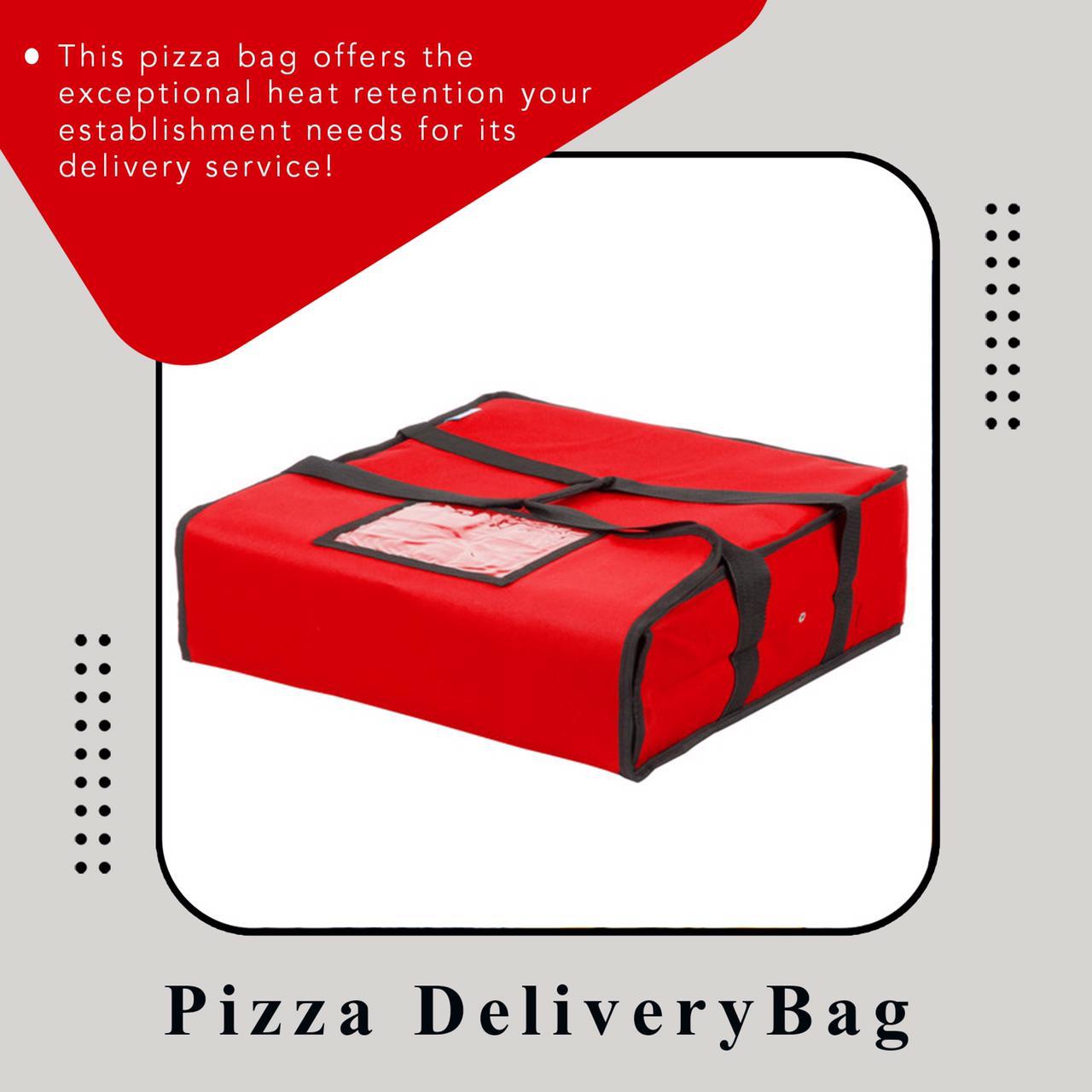 Angel’s Peel Lounge Insulated Pizza Delivery Bag, Red Nylon, 18" x 18